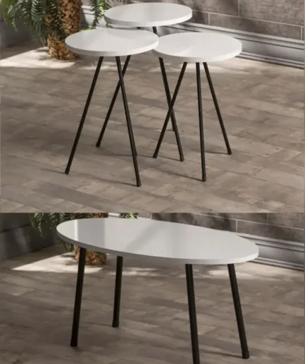 Furniture-Sarayi-Table F3013 (3) Set Coffee Table + 1 Centre Table