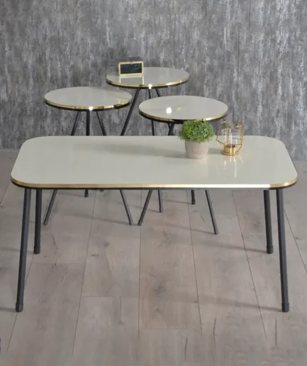 Furniture-Sarayi-Table F3101 (3) Set Coffee Table + 1 Centre Table
