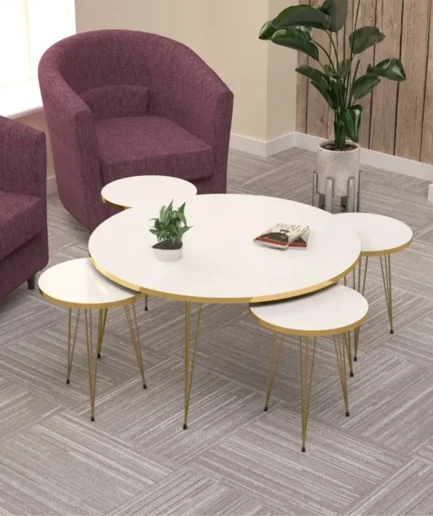 Furniture-Sarayi-Table F3127 (4) Set Coffee Table + 1 Centre Table