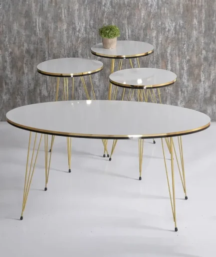 Furniture-Sarayi-Table Furniture-Sarayi F3053 (3) Set Coffee Table + 1 Centre Table